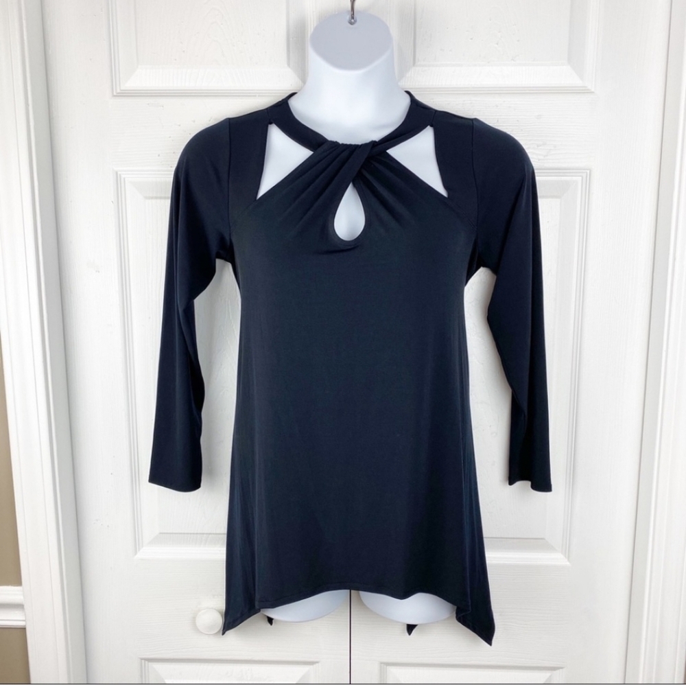 Criss Cross Cut Out Sharkbite Hem Top
